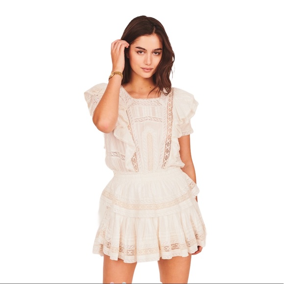 LoveShackFancy Dresses & Skirts - LoveShackFancy Stella Mini Dress Antique White S